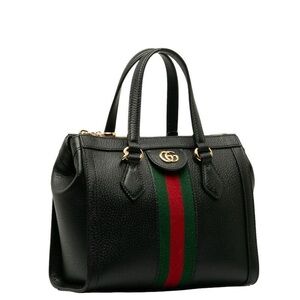 Gucci Ophidia Sherry Line Office Handbag 547551 Black Leather